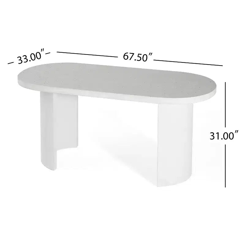 Christopher Knight Home Adair Set da Pranzo Moderno da Esterno a 6 Pezzi in Cemento Terrazzo con Sedie da Pranzo in Vimini
