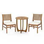 Christopher Knight Home Daisy Set da pranzo rustico da 3 pezzi in legno di acacia con sedie in vimini intrecciato