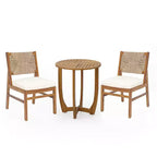 Christopher Knight Home Daisy Set da pranzo rustico da 3 pezzi in legno di acacia con sedie in vimini intrecciato