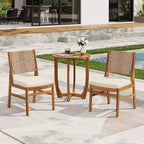 Christopher Knight Home Daisy 3 Piece Patio Rustic Acacia Wood Dining Set with Wicker Woven Chair