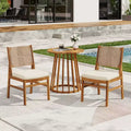 Christopher Knight Home Elara 3-Piece Patio Rustic Wood Dining Set with Wicker Woven Chairs