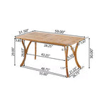 Christopher Knight Home Maurice Set da Pranzo da Esterno 7 Pezzi in Legno di Acacia Rustico con Sedie in Vimini Intrecciato