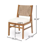 Christopher Knight Home Maurice Set da Pranzo da Esterno 7 Pezzi in Legno di Acacia Rustico con Sedie in Vimini Intrecciato