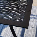 Captiva Designs Set da 5 Pezzi: Tavolo Quadrato da Pranzo in Acciaio e Sedie Girevoli Sling in Metallo per Esterni