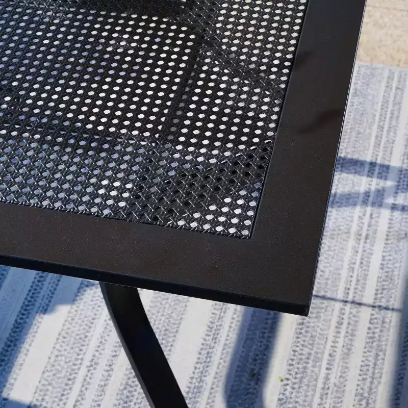 Captiva Designs Set da 5 Pezzi: Tavolo Quadrato da Pranzo in Acciaio e Sedie Girevoli Sling in Metallo per Esterni
