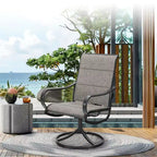 Captiva Designs Set da 5 Pezzi: Tavolo Quadrato da Pranzo in Acciaio e Sedie Girevoli Sling in Metallo per Esterni