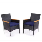 Captiva Designs Set da pranzo da 7 pezzi per patio con tavolo in legno di acacia con finitura a olio e sedie in rattan
