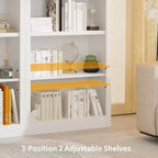 Bibliothèque de 71 po à 5 niveaux – Étagère à livres en chêne suédois, rangement ouvert pour salon et bureau
