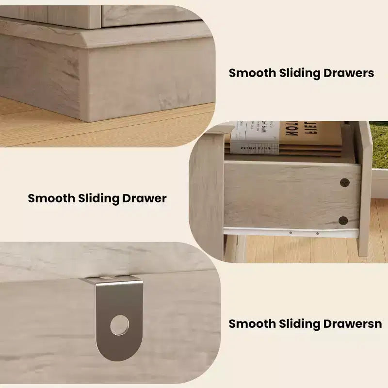Cassettiera a 8 cassetti per camera da letto, Comò con cassetti profondi, Cassettiera doppia grande per armadio con piano ampio, Cassettiera orizzontale in legno