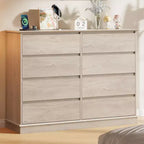 8 Drawer Dressers for Bedroom, Chest of Drawers with Deep Drawers, Large Double Dresser for Closet with Wide Top, Horizontal Wooden Dresser