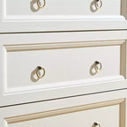 Okak Madia/Cassettiera da Consolle in Stile Rustico con Cassetti, Cassettiera per Camera da Letto, Cassettiera in Legno con Anello Maniglia Retrò