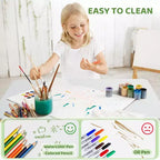 Set Tavolo e Sedie per Bambini JOYMOR con 6 Cassetti, Scrivania Attività per Bambini in Legno Massello per Arte e Studio, Età 3-8 Anni, Bianco