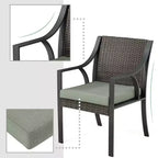 HAPPATIO Set da pranzo da esterno da 7 pezzi, set da pranzo da giardino. Mobili da pranzo da esterno in vimini e rattan. Set di mobili da pranzo. Set da pranzo da esterno per 6 persone.