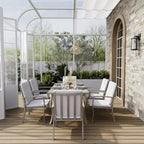 Ensemble de salle à manger HAPPATIO 7 pièces en aluminium pour patio, table et chaises d'extérieur