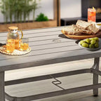 Ensemble de salle à manger HAPPATIO 7 pièces en aluminium pour patio, table et chaises d'extérieur