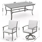 Ensemble de salle à manger HAPPATIO 7 pièces en aluminium pour patio, table et chaises d'extérieur
