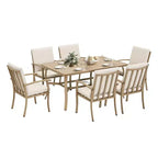 HAPPATIO 7 Piece Aluminum Patio Dining Set, Outdoor Dining Table and Chairs Set