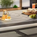 HAPPATIO Set da pranzo da 9 pezzi in alluminio per patio, tavolo e sedie da pranzo per esterni