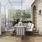 HAPPATIO Set da pranzo da 9 pezzi in alluminio per patio, tavolo e sedie da pranzo per esterni