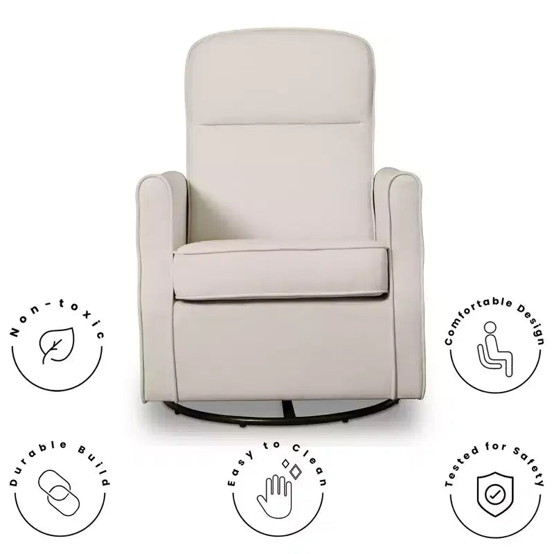 Fauteuil à bascule et pivotant étroit Delta Children Blair pour chambre de bébé