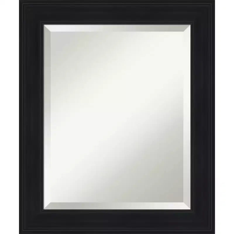 Amanti Art Abbey Black Beveled Framed Bathroom Vanity Wall Mirror