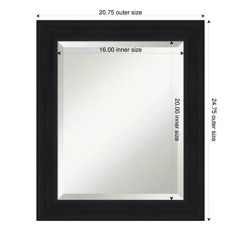 Miroir mural biseauté Amanti Art Abbey noir pour salle de bain
