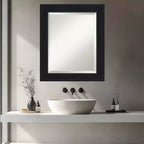 Miroir mural biseauté Amanti Art Abbey noir pour salle de bain