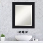 Miroir mural biseauté Amanti Art Abbey noir pour salle de bain