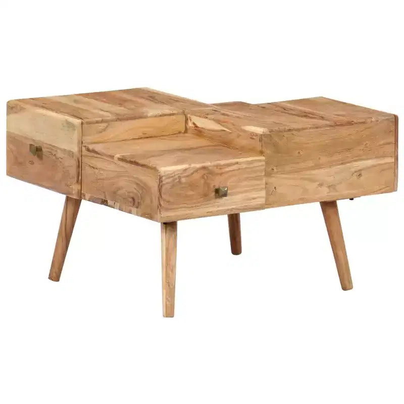 vidaXL Tavolino da caffè 70x60x42 cm in legno massello di acacia e compensato