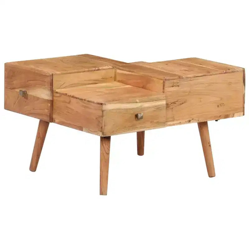 vidaXL Tavolino da caffè 70x60x42 cm in legno massello di acacia e compensato