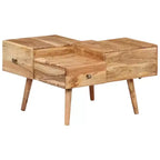 vidaXL Tavolino da caffè 70x60x42 cm in legno massello di acacia e compensato