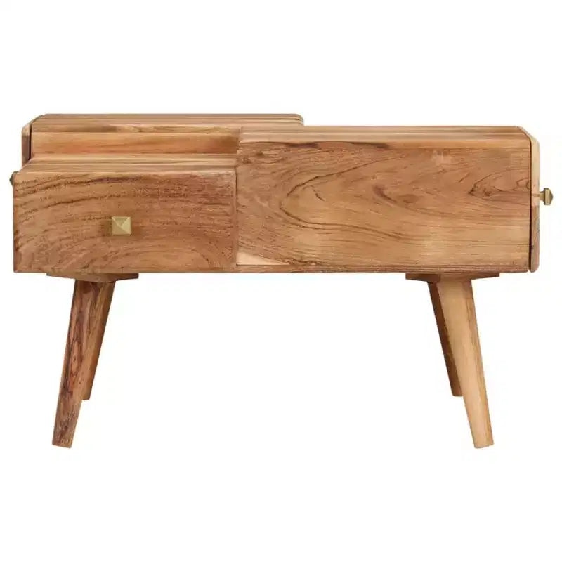 vidaXL Tavolino da caffè 70x60x42 cm in legno massello di acacia e compensato