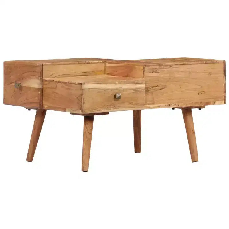 vidaXL Tavolino da caffè 70x60x42 cm in legno massello di acacia e compensato
