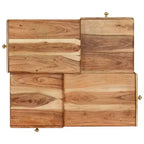 vidaXL Tavolino da caffè 70x60x42 cm in legno massello di acacia e compensato