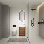 18 Inch Bathroom Vanity with Single Sink, Freestanding Ceramic Basin Storage Cabinet, Soft Closing Doors and Adjustable Shelf