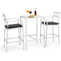 VINGLI 3-Piece Outdoor Bar Set, Aluminum Bar Height Table & 2 Chairs with Cushions, Counter Height Patio Furniture for Backyard, Poolside, Garden