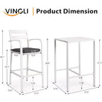 Set da bar VINGLI da 3 pezzi per esterni, tavolo alto da bar in alluminio e 2 sedie con cuscini, mobili da patio ad altezza bancone per cortile, piscina, giardino