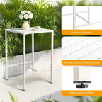Set da bar VINGLI da 3 pezzi per esterni, tavolo alto da bar in alluminio e 2 sedie con cuscini, mobili da patio ad altezza bancone per cortile, piscina, giardino