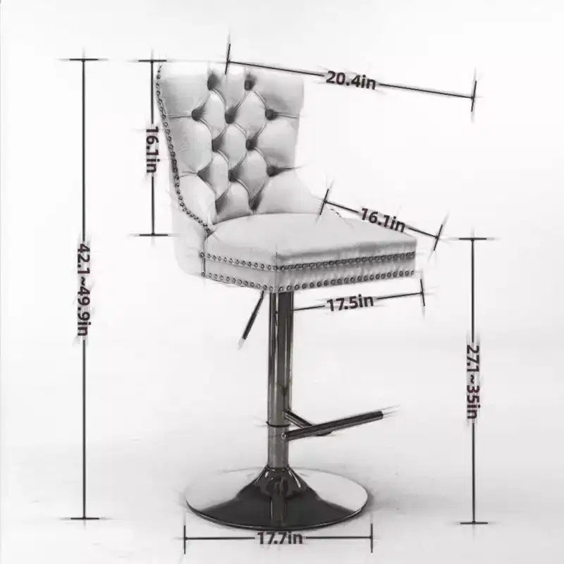 Homy Casa Lot de 2 tabourets de bar pivotants matelassés réglables avec repose-pieds et base en métal pour îlot de cuisine ou bar, vert olive