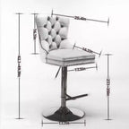 Homy Casa Lot de 2 tabourets de bar pivotants matelassés réglables avec repose-pieds et base en métal pour îlot de cuisine ou bar, vert olive