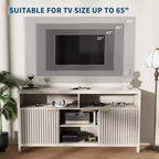 Mobile TV a doghe con vani portaoggetti, ripiani regolabili, porta TV in stile rustico, mobile multimediale sottile in legno per soggiorni, camere da letto e appartamenti