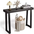 VINGLI 42.9 Black Console Table, Solid Wood Entryway Table, Narrow Sofa Table Behind Couch, Thin, for Living Room, Hallway