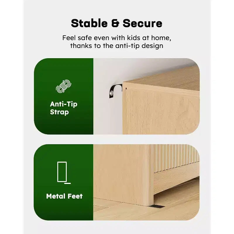 Cassettiera a 7 cassetti in legno con scorrimento fluido, soluzione di archiviazione moderna per camere da letto, soggiorni e corridoi