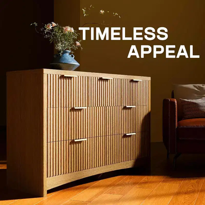 Cassettiera a 7 cassetti in legno con scorrimento fluido, soluzione di archiviazione moderna per camere da letto, soggiorni e corridoi