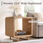Table de chevet avec station de recharge, table de nuit en bois de 60 cm avec étagère ouverte, table d'appoint moderne pour salon et chambre à coucher