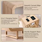 Table de chevet avec station de recharge, table de nuit en bois de 60 cm avec étagère ouverte, table d'appoint moderne pour salon et chambre à coucher