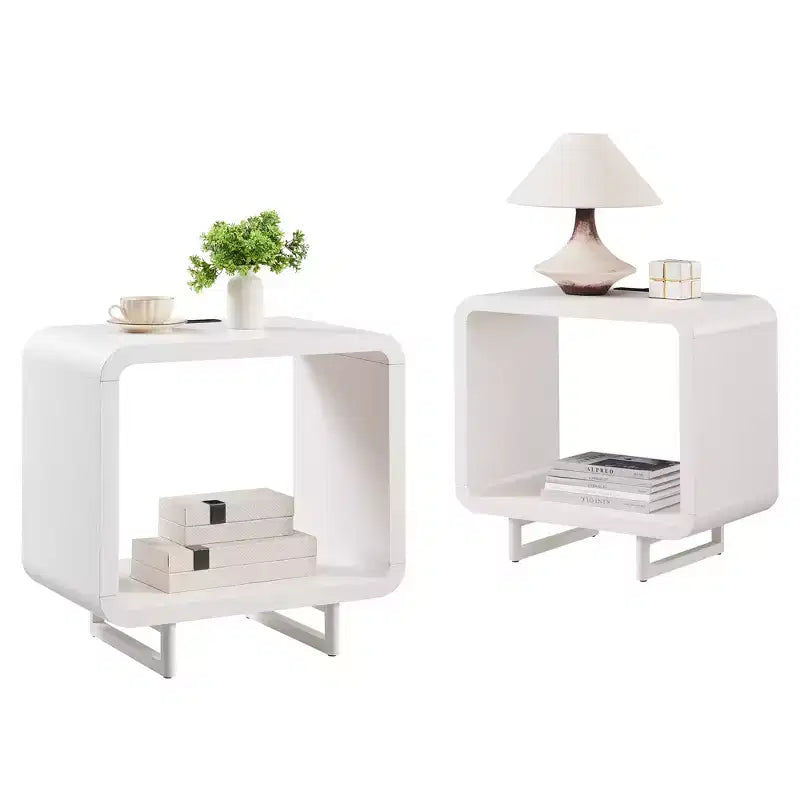 Table de chevet avec station de recharge, table de nuit en bois de 60 cm avec étagère ouverte, table d'appoint moderne pour salon et chambre à coucher