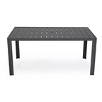 Ensemble de repas 7 pièces LesiureMod Chelsea - Table de salle à manger extérieure en aluminium avec trou pour parasol et chaises à accoudoirs avec coussin