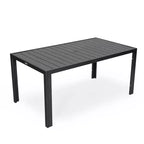 Ensemble de repas 7 pièces LesiureMod Chelsea - Table de salle à manger extérieure en aluminium avec trou pour parasol et chaises à accoudoirs avec coussin