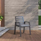 Ensemble de repas 7 pièces LesiureMod Chelsea - Table de salle à manger extérieure en aluminium avec trou pour parasol et chaises à accoudoirs avec coussin
